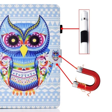 Чехол-книжка Colored Drawing Stitching на iPad Pro 11 (2022/2020) /Air 10.9 2022/2020/ Pro 11 2018 - Colored Owl (квадрат)