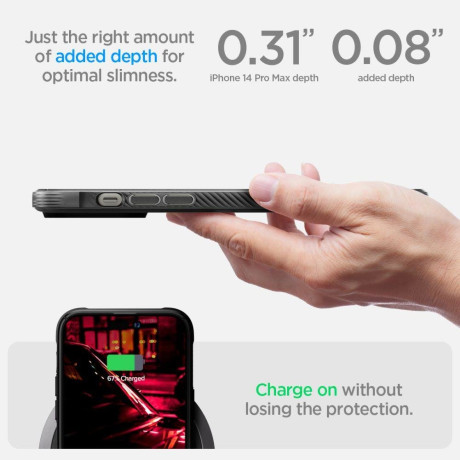 Оригинальный чехол Spigen Rugged Armor Mag MagSafe для iPhone 14 Pro Max - Matte Black
