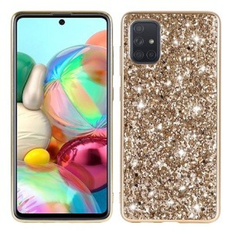Ударозащитный чехол Glittery Powder на Samsung Galaxy A51- золотой