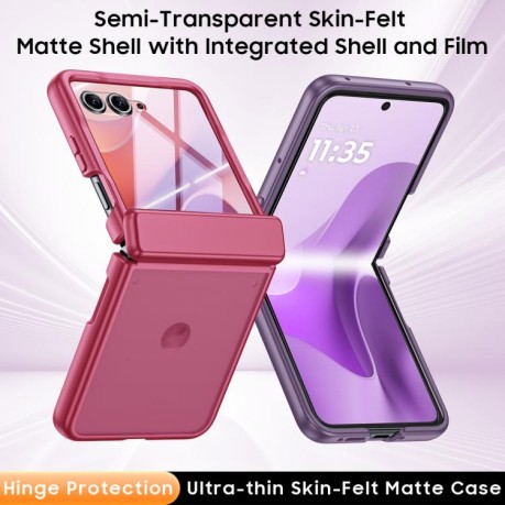 Матований чохол Escase із софт-тач покриттям на Motorola Razr 70 — фіолетовий