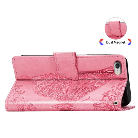 Чохол-книжка Butterfly Love Flower Embossed для iPhone 16e - рожевий