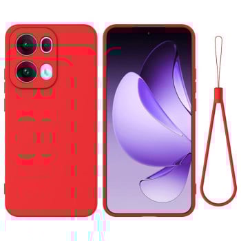 Силиконовый чехол Solid Color Liquid Silicone на OPPO Reno13 Pro 5G - красный