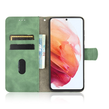 Чехол-книжка Solid Color Skin Feel на Samsung Galaxy S21 FE  - зеленый
