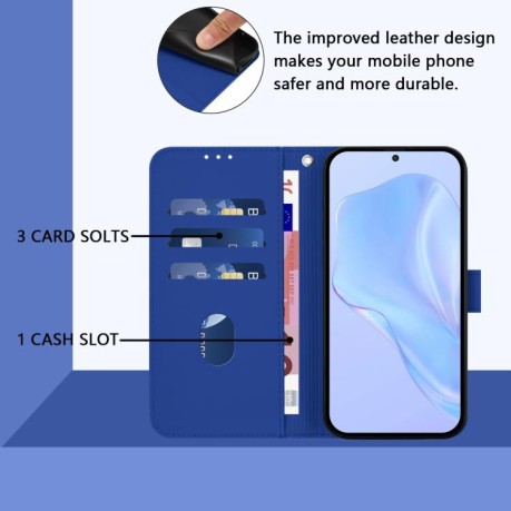 Чехол-книжка Skin Feel Solid Color Leather для Xiaomi Poco M7 Pro 5G - синий