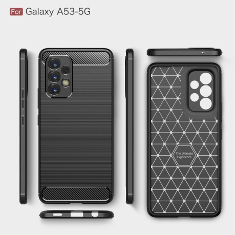 Чехол Brushed Texture Carbon Fiber на Samsung Galaxy A53 5G - синий