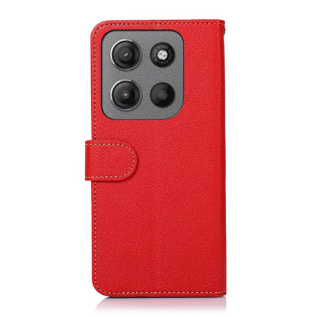 Чехол-книжка KHAZNEH Litchi Texture для Motorola Moto G15 4G / G05 - красный