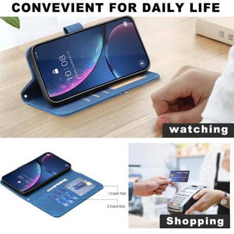 Чехол-книжка Rhombus Texture для OPPO Reno13 F/Reno13 FS - синий
