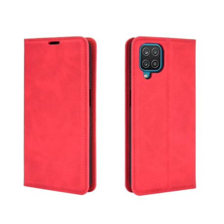 Чехол-книжка Retro-skin Business Magnetic на Samsung Galaxy A12/M12 - красный