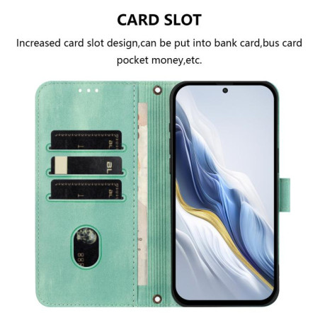 Чехол-книжка Line Splicing Buckle Retro Leather для Samsung Galaxy M06 5G - зеленый