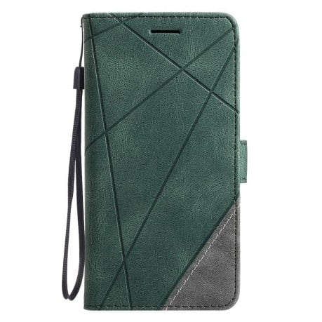 Чехол-книжка Skin Feel Splicing для OPPO Reno13 5G - зеленый