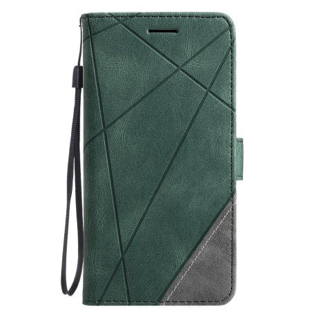 Чехол-книжка Skin Feel Splicing для OPPO Reno13 F/Reno13 FS Global/ 4G India - зеленый