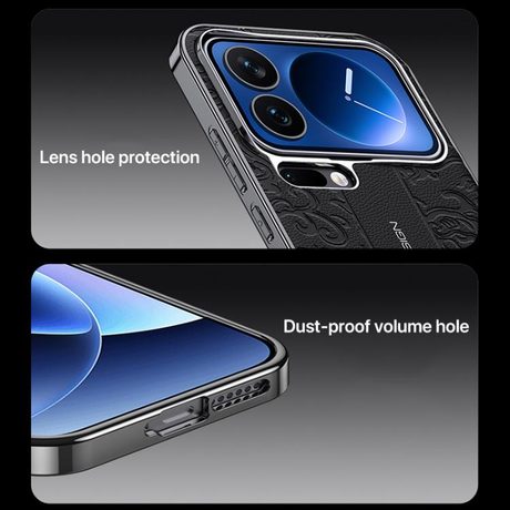 Чехол Cloud Dragon Pattern Plain Leather с узором дракона для Xiaomi 17 Pro — красный