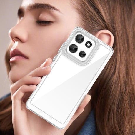 Чехол Colorful Acrylic Series с цветним бампером на Motorola Moto G86 5G - прозрачный