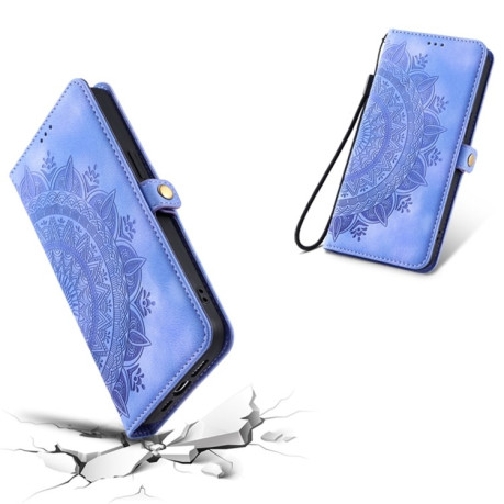 Чехол-книжка Totem Embossed Magnetic Leather для iPhone 16 Pro Max - фиолетовый