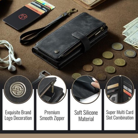 Чехол-кошелек CaseMe-C30 для Samsung Galaxy S25 5G - черный