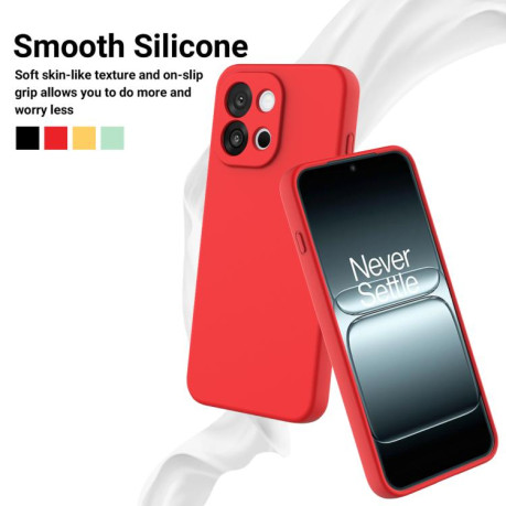 Силиконовый чехол Solid Color Liquid Silicone на OnePlus 13T - красный