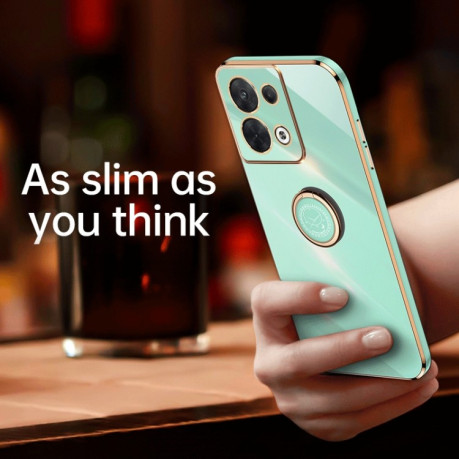 Противоударный чехол XINLI Straight Edge with Ring Holder для OPPO Reno 8 - красный