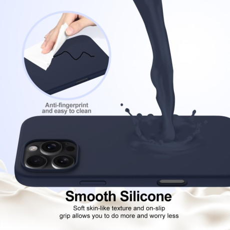 Силиконовый чехол Shockproof Silicone Magsafe для iPhone 16 Pro - синий