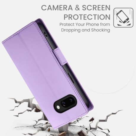 Чехол-книжка Side Buckle Magnetic Frosted Leather для Google Pixel 9a - фиолетовый