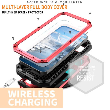 Противоударный чехол R-JUST Sliding для iPhone 16e - красный