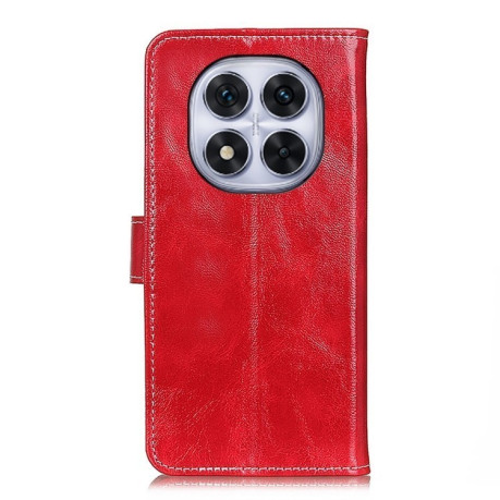 Чохол-книжка Magnetic Retro Crazy Horse Texture на Xiaomi Redmi Note 14 Pro 4G - червоний
