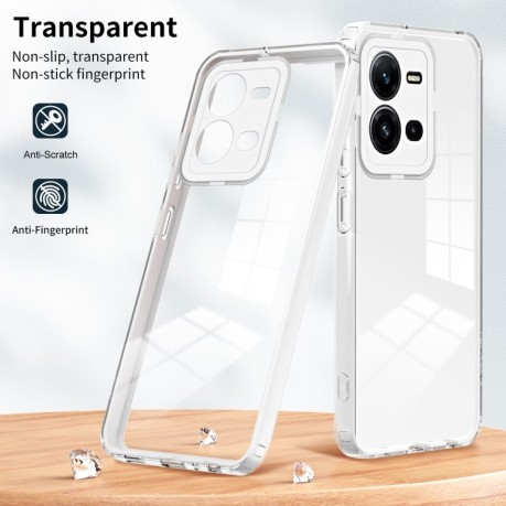 Противоударный чехол Clear Color Frame для Vivo V25 5G / V25e 4G - белый