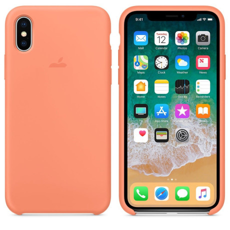 Силиконовый чехол Silicone Case Peach для iPhone X/Xs