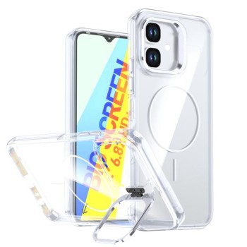 Прозрачный чехол Bright Color Clear с MagSafe и рамкой камеры на Infinix Smart 20 4G — белый