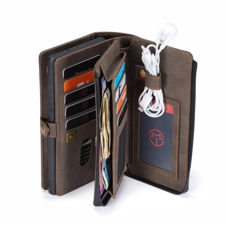 Шкіряний чохол-гаманець CaseMe 018 на Samsung Galaxy Note 20 Ultra - коричневий