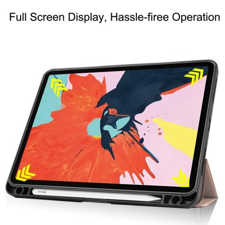 Чехол-книжка Custer Texture with stylus holder на iPad Air 10.9 2022/2020 - розовое золото