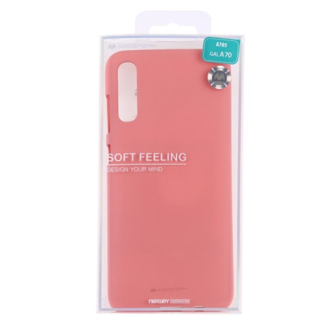 Силиконовый чехол Goospery Soft Feeling Liquid на Samsung Galaxy A70-розовый