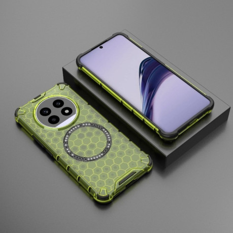 Протиударний чохол Honeycomb Magnetic Ring Shockproof на Realme 13 Pro 5G Global - зелений
