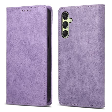 Чохол-книжка Business Solid Color із захистом від сканування RFID на Samsung Galaxy A17 4G - фіолетовий