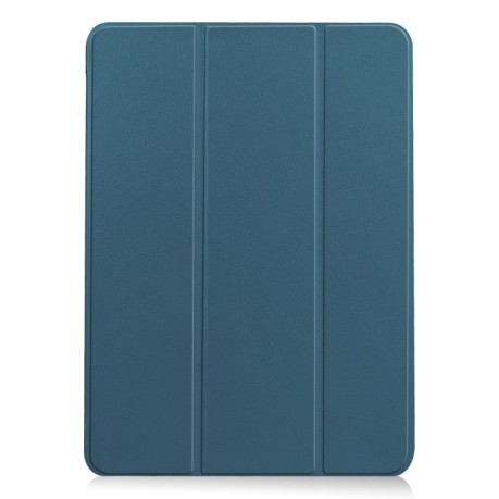 Чехол Custer Texture Three-folding Sleep/Wake-up на iPad Air 10.9 2022/2020 - темно-зеленый