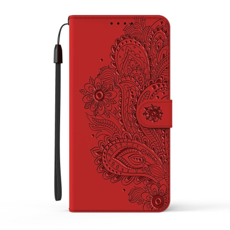 Чехол-книжка Peacock Embossed на Samsung Galaxy M51 - красный