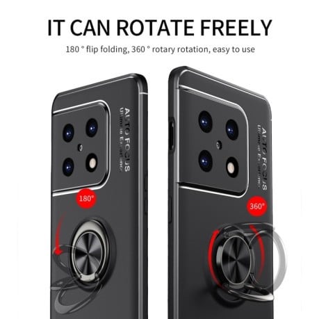 Ударозахисний чохол Metal Ring Holder 360 Degree Rotating на OnePlus 10 Pro 5G - червоний