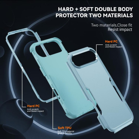 Противоударный чехол Commuter Shockproof TPU + PC для iPhone Air - серо-зеленый