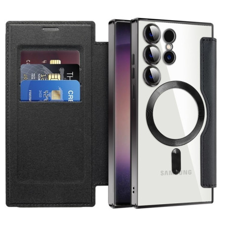 Чехол-книжка Shield MagSafe RFID Anti-theft Leather для Samsung Galaxy S25 Ultra 5G - черный