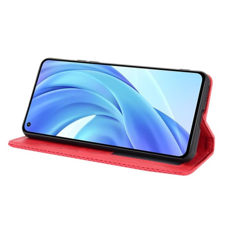 Чехол-книжка Magnetic Buckle Retro на Xiaomi Mi 11 Lite/Mi 11 Lite NE  - красный