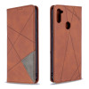 Чехол-книжка Rhombus Texture на Samsung Galaxy A11/M11 - коричневый