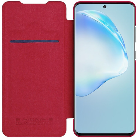 Кожаный чехол-книжка Nillkin Qin Series для Samsung Galaxy S20 Ultra -красный