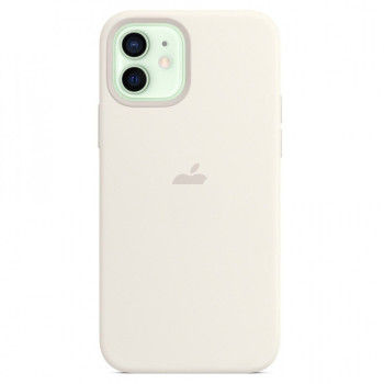 Силиконовый чехол Silicone Case White на iPhone 12 / iPhone 12 Pro with MagSafe - премиальное качество