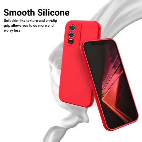 Силіконовий чохол Solid Color Liquid Silicone на Vivo Y76 5G/Y76s - червоний