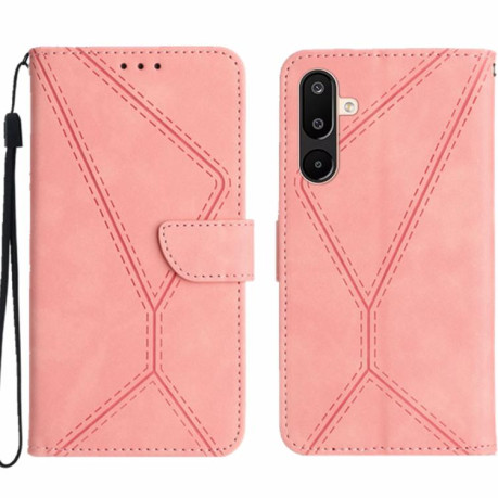 Чехол-книжка Stitching Embossed Leather для Samsung Galaxy F16 5G / M16 5G - розовый