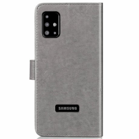 Чехол-книжка Lucky Clover Pressed Flowers Pattern на Samsung Galaxy A51 - серый