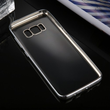 Силиконовый чехол Electroplating Frame  для Samsung Galaxy S8 + / G9550-серебристый