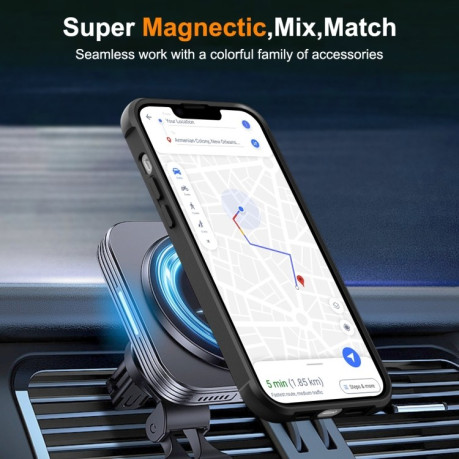 Чехол противоударный MagSafe Magnetic для iPhone 15 - черный