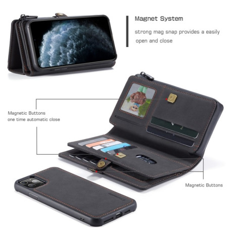 Кожаный чехол-кошелек CaseMe 018 на iPhone 11 Pro Max - черный