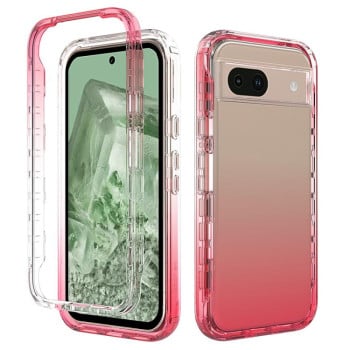 Чехол Shockproof Clear Gradient PC + TPU для Google Pixel 8a - красный