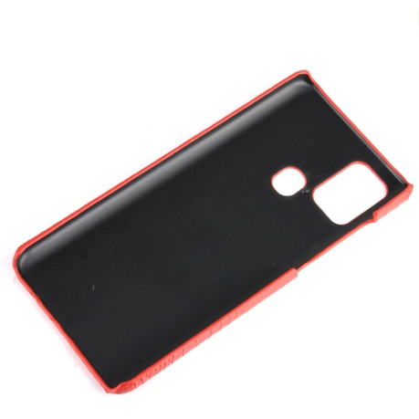 Ударопрочный чехол Crocodile Texture на Samsung Galaxy A21s - красный